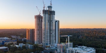 Aerial view of high-rise buildings under construction at sunset in Sydney, Australia - Marcourt Media Pexels