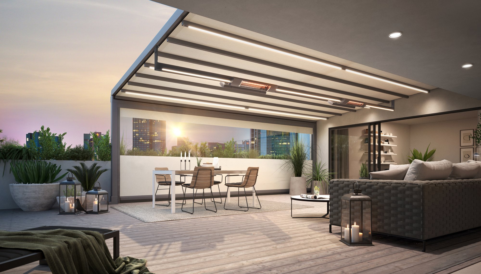markilux - mx pergola stretch penthouse detail vertical roller blind panoramic window 202403 (1)